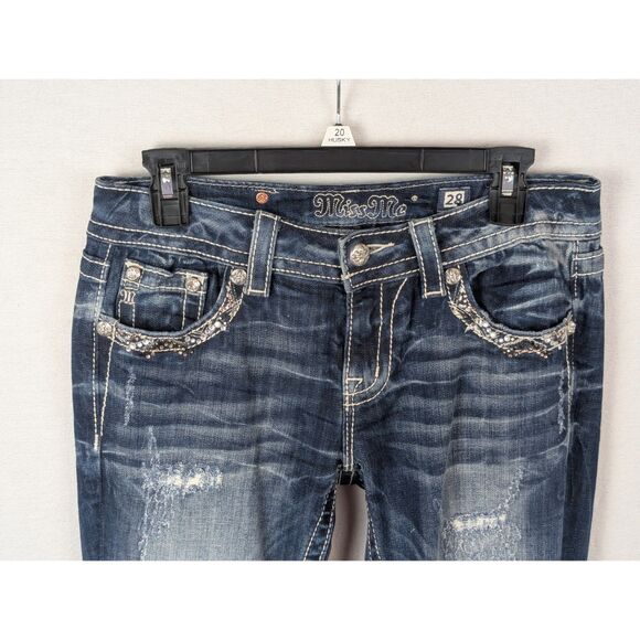 Miss Me Signature Boot Jeans JE8228BL Women's Size 28 - Picture 4 of 13